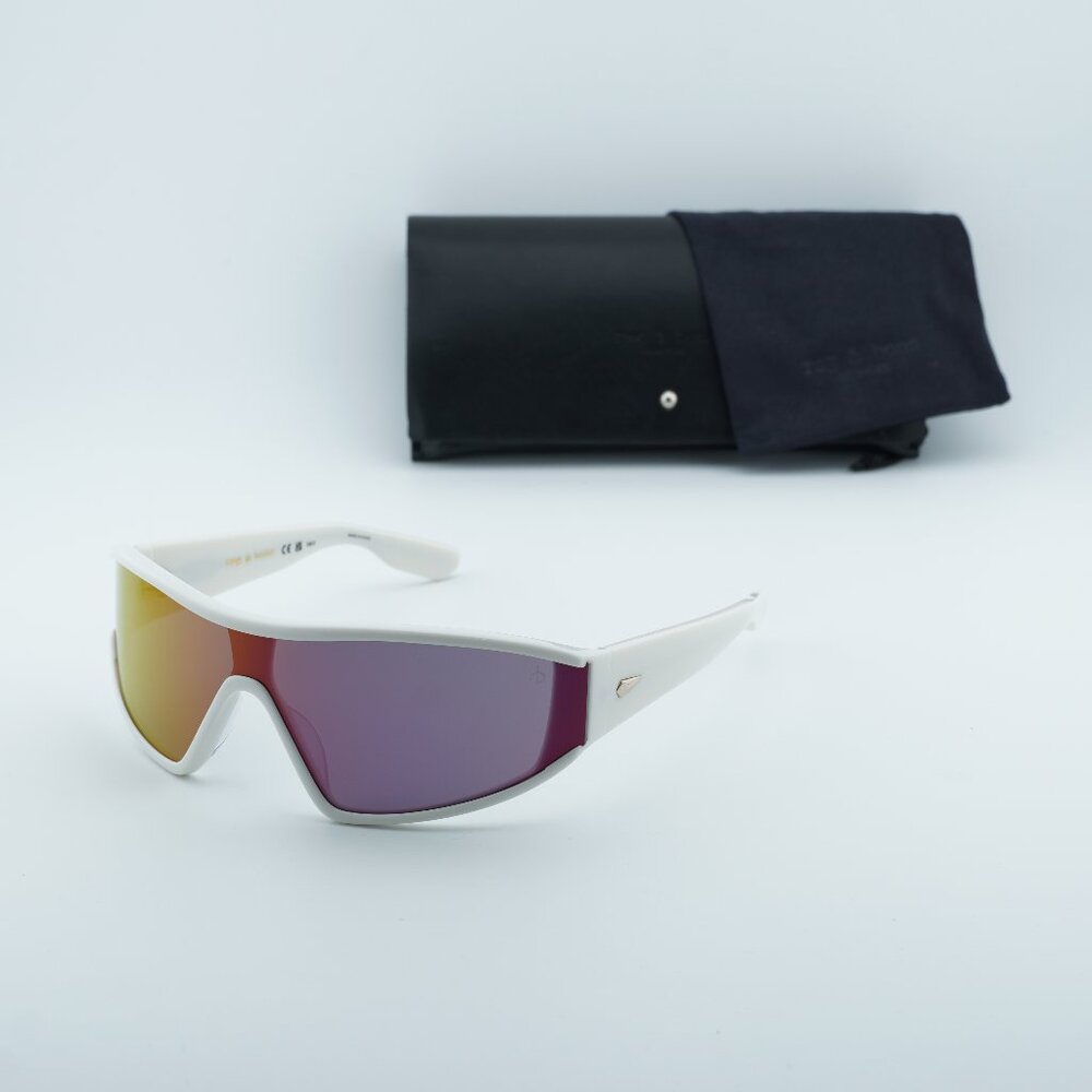 Rag & Bone RNB6003/S 0VK6 TE Shield Sunglasses - White/Multilayer Violet